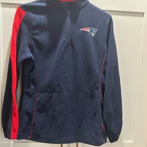 Women's Navy and Red Quarter-Zip Sweater